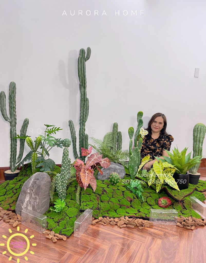 Set tiểu cảnh xương rồng giả decor phòng (Mẫu 2)
