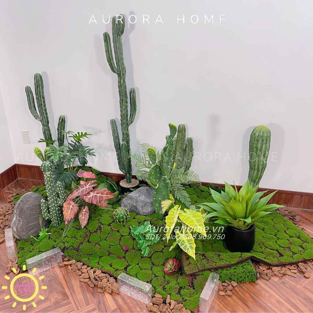 Set tiểu cảnh xương rồng giả decor phòng (Mẫu 2)