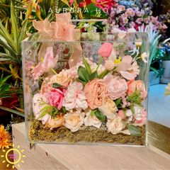 Vali hoa giả Light Pink tông hồng nhẹ nhàng