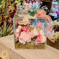 Vali hoa giả Light Pink tông hồng nhẹ nhàng