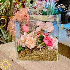 Vali hoa giả Light Pink tông hồng nhẹ nhàng