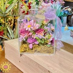 Vali hoa giả Purple Ailse tông tím mộng mơ