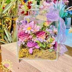 Vali hoa giả Purple Ailse tông tím mộng mơ