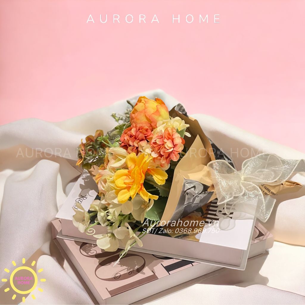 Hoa bó giả mini cao cấp