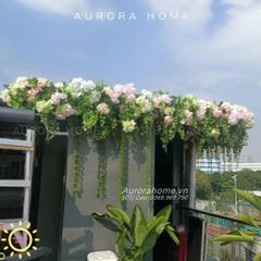 Thi công dây hoa rủ treo giả trang trí nhà cửa