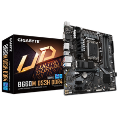 GIGABYTE B660M DS3H DDR4 (B660/ Intel/LGA 1700/ Micro-ATX/ DDR4/ Dual M.2/ PCIe 4.0/ USB 3.2 Gen2 Type-C/ 2.5GbE LAN/Motherboard)