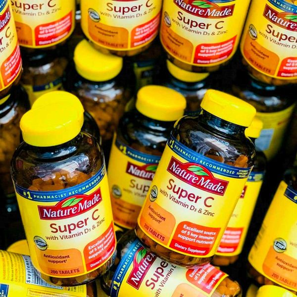 Viên Uống Tăng Cường Miễn Dịch Nature Made Super C, Vitamin D3 & Zinc
