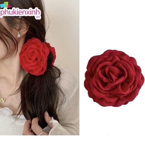  Kẹp Tóc K315 – Hoa Nhung Bồng Bềnh, Cài Lên Là Dịu Dàng Chuẩn Hàn 