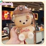  Bình nước gấu có quai đeo LN05 1000ml – Dung tích lớn, dễ thương, tiện mang theo 