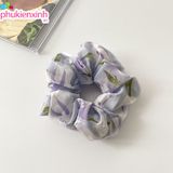  Scrunchie CO64 – Cột Tóc Voan Họa Tiết Pastel Dịu Ngọt – Siêu Xinh, Siêu Nữ Tính 