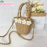  Túi Xách Cói Hoa Cúc XT00123 – Xinh Xắn – Vintage – Ngọt Ngào Chuẩn Nàng Thích Dịu Dàng 