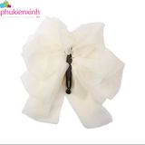  Kẹp Tóc K282 Nữ – Kẹp Tóc Ruy Băng Voan Bản To Siêu Xinh | Màu Kem – Nâu, Dịu Dàng, Tôn Dáng Tóc ✨ 