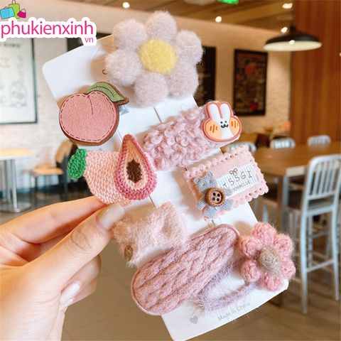  Bộ kẹp tóc đủ màu cute K37 – Dễ thương, nhiều mẫu, dùng mỗi ngày 
