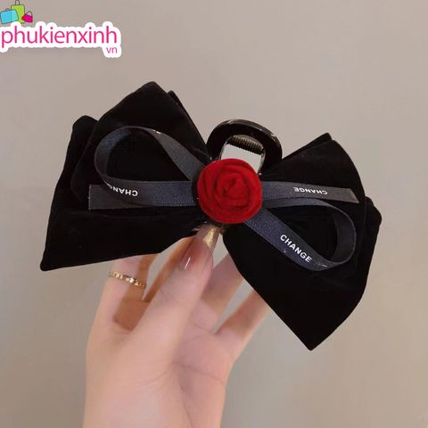  Kẹp Tóc Nơ Lớn K278 Cho Bé – Màu Đen/Đỏ – Phụ Kiện Tóc Xinh Ngày Tết 