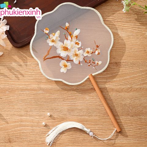 Quạt Hoa Thêu QT14 – Cổ phong thanh nhã, xinh như nàng thơ 