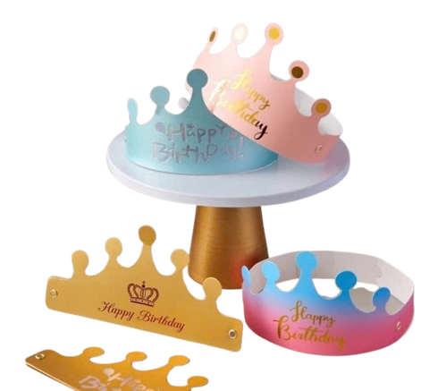  Vương Miện Sinh Nhật HPPD – Phụ Kiện Trang Trí Party Màu Hồng, Vàng, Xanh Sang Trọng 