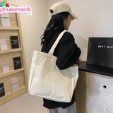  Giỏ Xách Canvas GX0075 – Tote Basic Form Lớn, Phong Cách Hàn Quốc 
