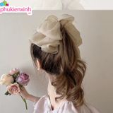  Kẹp Tóc K282 Nữ – Kẹp Tóc Ruy Băng Voan Bản To Siêu Xinh | Màu Kem – Nâu, Dịu Dàng, Tôn Dáng Tóc ✨ 