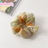  Scrunchie CO64 – Cột Tóc Voan Họa Tiết Pastel Dịu Ngọt – Siêu Xinh, Siêu Nữ Tính 