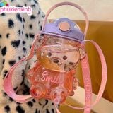  Bình nước gấu có quai đeo LN05 1000ml – Dung tích lớn, dễ thương, tiện mang theo 