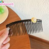  Cài tóc C31 – Cài lược đính hoa & ngọc, cố định tóc gọn gàng 