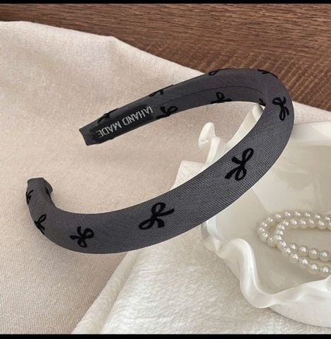  [nhiều màu] Cài tóc bọc vải nhựa cứng Handmade bản lớn C8 