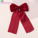  [8 màu] Kẹp tóc nơ bản dài 23cm K04 