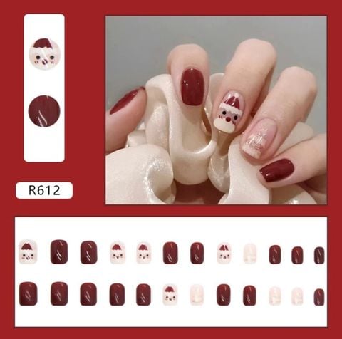  Bộ Nail Noel N012 – Mẫu Giáng Sinh Xinh Xắn, Sang – Dễ Đeo – Tone Đỏ Trắng Siêu Cuốn ✨ 