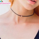  ✨ Vòng cổ DC80 – Choker dây đen phối hạt bạc tối giản 