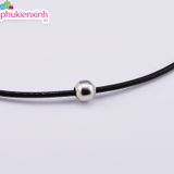  ✨ Vòng cổ DC80 – Choker dây đen phối hạt bạc tối giản 