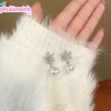  ️✨ Bông Tai Tuyết Ngọc TB347 – Thanh Lịch, Lung Linh, Đậm Chất Nữ Thần Mùa Đông 