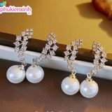  Bông Tai TB348 – Hạt Ngọc Lung Linh & Chuỗi Đá Thanh Lịch ✨ 