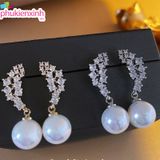  Bông Tai TB348 – Hạt Ngọc Lung Linh & Chuỗi Đá Thanh Lịch ✨ 