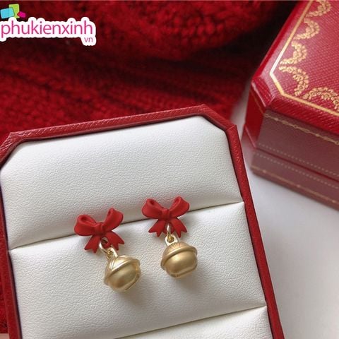  Bông Tai TB364 Nơ – nơ phủ nhung hạt châu Dễ Thương, Lung Linh, Siêu Xinh ✨ 