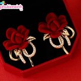  Bông Tai Nụ Hồng Nhung TB376 – Thanh Lịch & Nữ Tính | Phụ Kiện Tết Siêu Xinh 