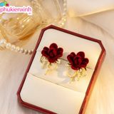  Bông Tai Nụ Hồng Nhung TB376 – Thanh Lịch & Nữ Tính | Phụ Kiện Tết Siêu Xinh 