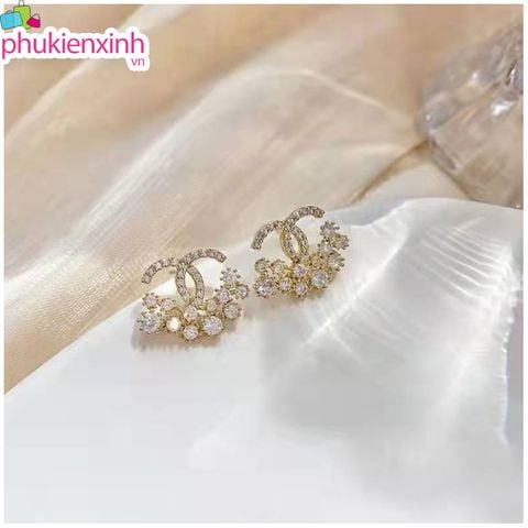  Bông Tai Nữ TB380 – Đính Đá Tròn Đôi Sang Trọng, Xinh Lung Linh ✨ 