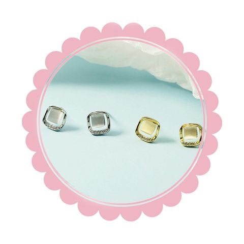  Bông Tai TB392 – Vuông Đá Màu Sang Trọng, Tông Vàng & Bạc – Phụ Kiện Nữ Thanh Lịch Hot 2025 