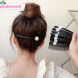  Cài tóc C31 – Cài lược đính hoa & ngọc, cố định tóc gọn gàng 