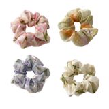  Scrunchie CO64 – Cột Tóc Voan Họa Tiết Pastel Dịu Ngọt – Siêu Xinh, Siêu Nữ Tính 