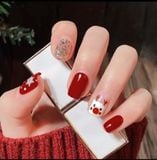  Bộ Nail Noel N012 – Mẫu Giáng Sinh Xinh Xắn, Sang – Dễ Đeo – Tone Đỏ Trắng Siêu Cuốn ✨ 
