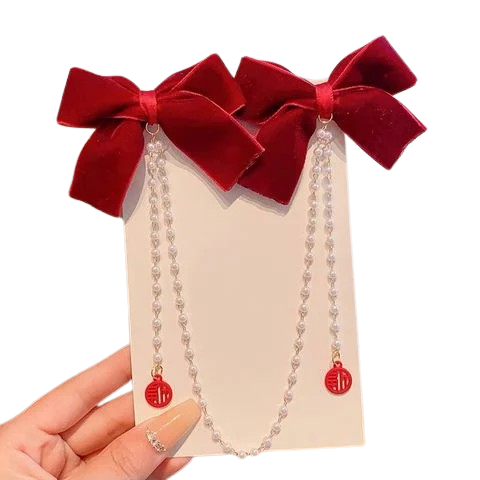  Kẹp Nơ Lụa Dây Rủ KN09 – Xinh Nhẹ Nhàng 