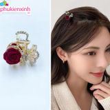  Kẹp Tóc Hoa Lụa K121 – Sang Chảnh, Nữ Tính 