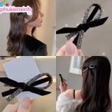  Kẹp Tóc Ruy Băng K274 “Shiny Bow Chic” ✨ | Siêu Xinh – Sang – Dễ Phối 