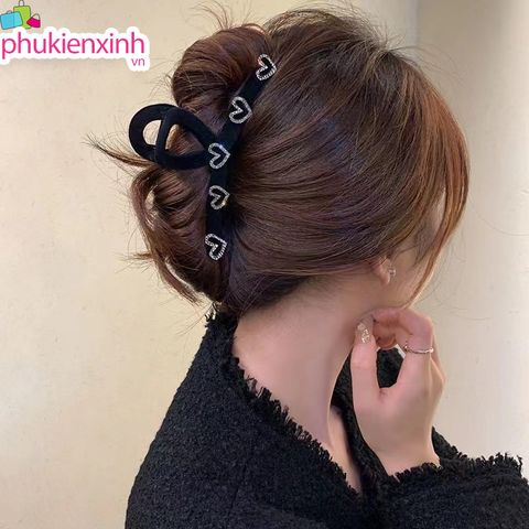  Kẹp Tóc K275 “Heart Chic Clip” ✨ | 2 Size 11cm – 13cm Siêu Xinh 