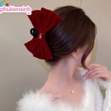  Kẹp Tóc Nơ Nhung Bản Lớn K277 – Sang Trọng 