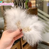  Kẹp Tóc Lông Vũ Tiểu Thư K285 – Mềm Mịn, Sang Chảnh, Tôn Gương Mặt ✨ 