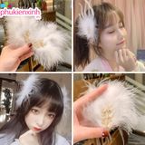  Kẹp Tóc Lông Vũ Tiểu Thư K285 – Mềm Mịn, Sang Chảnh, Tôn Gương Mặt ✨ 