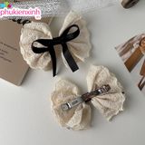  Kẹp Tóc Ren Nơ Đen Vintage K314 – Thanh Lịch, Dịu Dàng, Cực Nữ Tính 