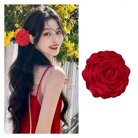  Kẹp Tóc K315 – Hoa Nhung Bồng Bềnh, Cài Lên Là Dịu Dàng Chuẩn Hàn 